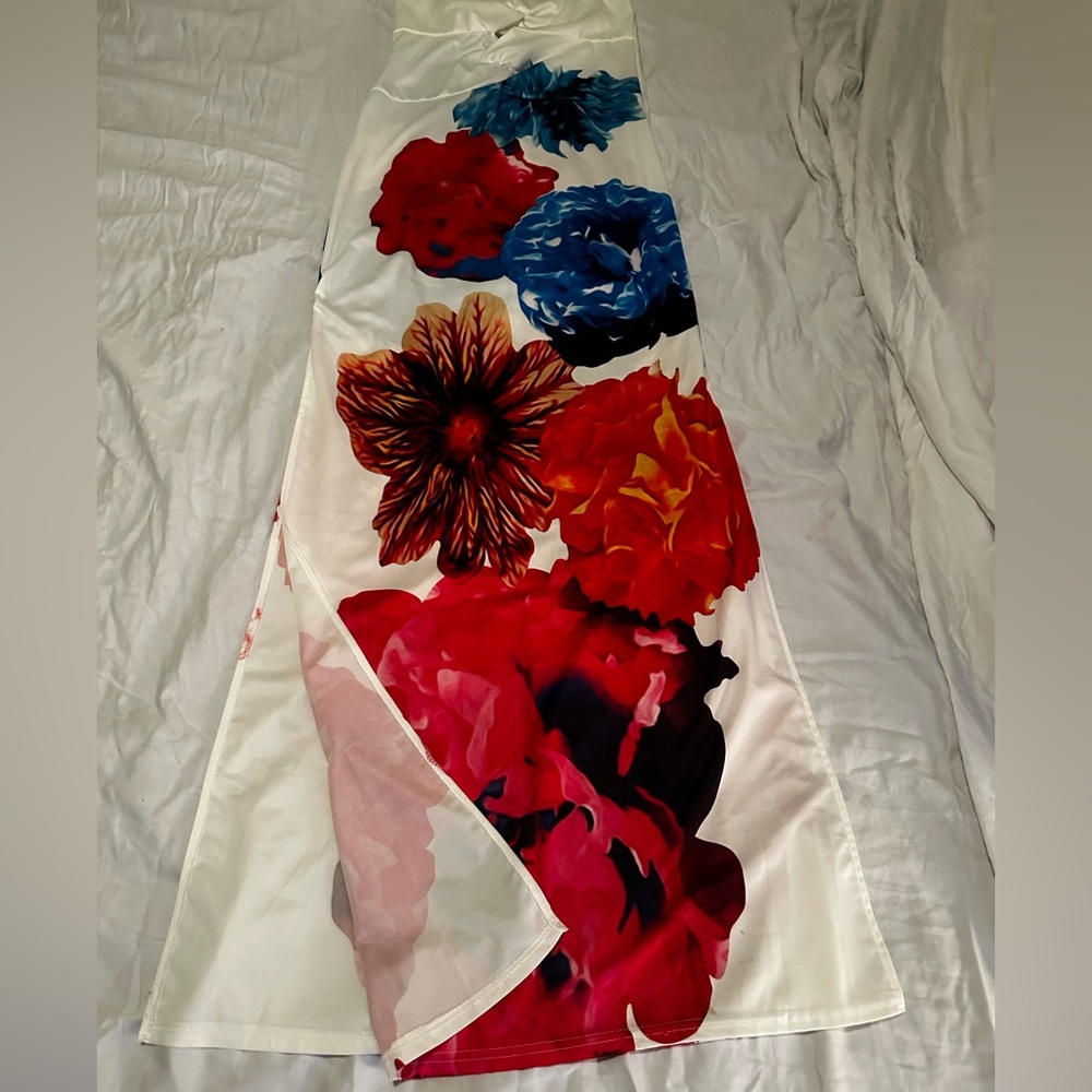 Strapless colorful summer dress